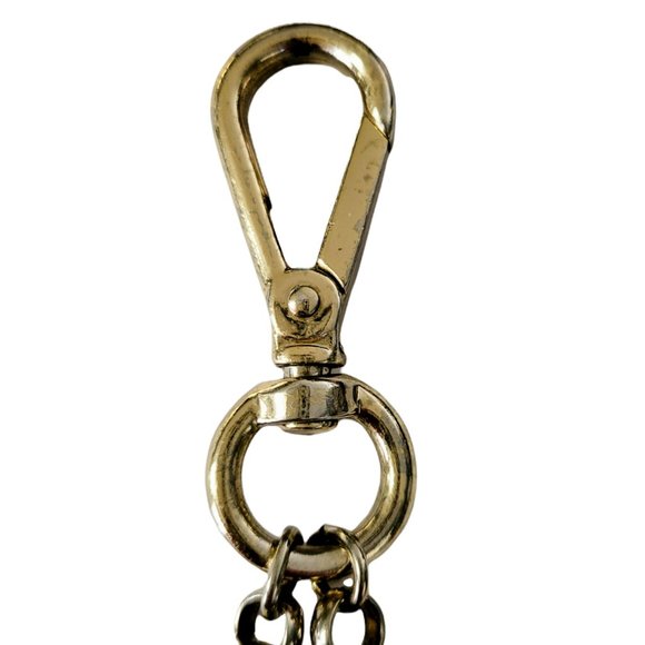 LIZ CLAIBORNE Vintage Bundle: Black White Scarf & Gold Bag Charm/Keychain - Picture 11 of 12